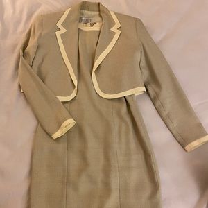 Check print dress and jacket set